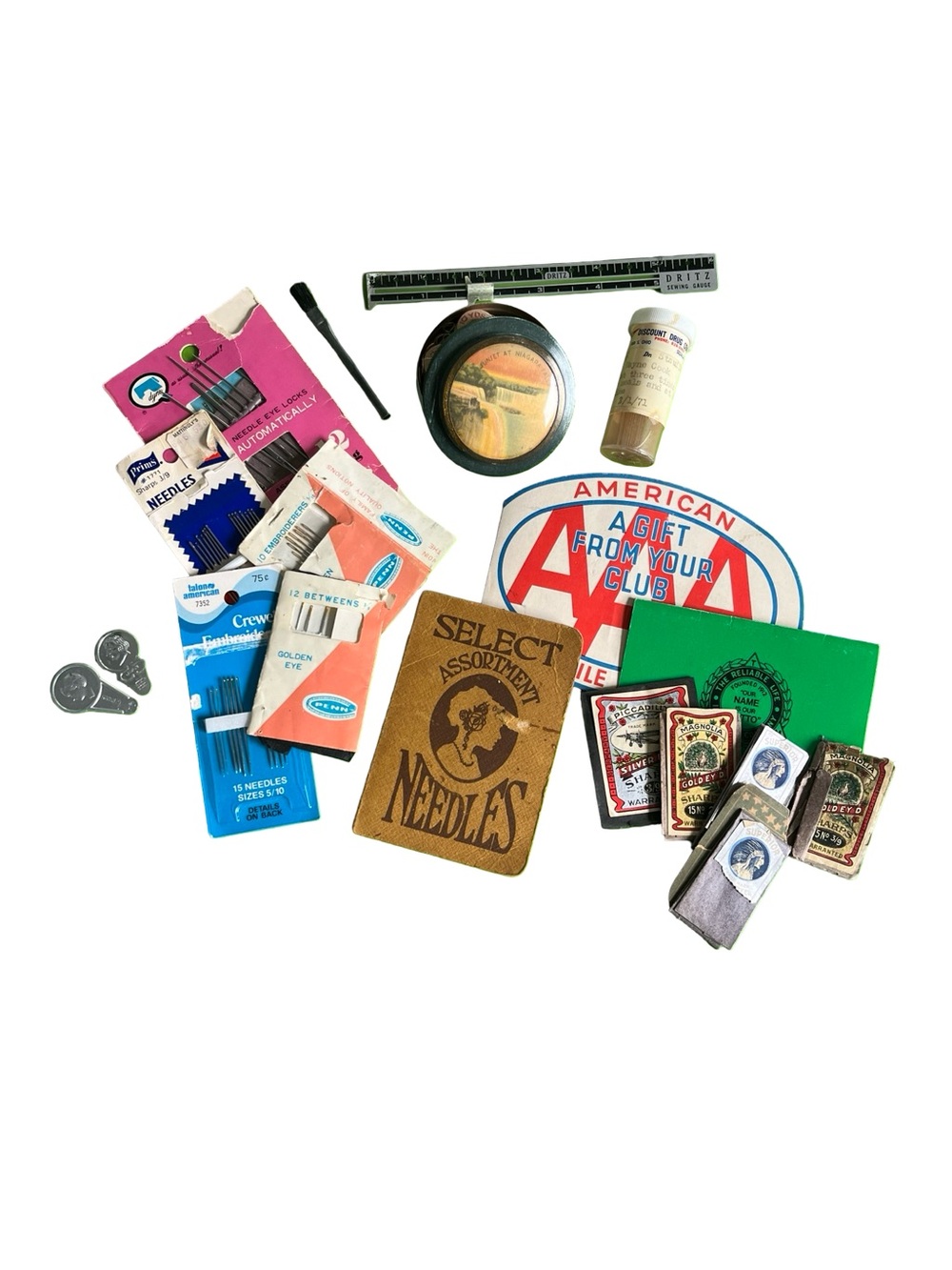 Vintage Sewing Needles and Accessories Cards Books Incomplete